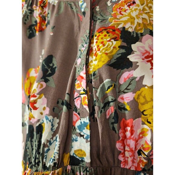 BNWOT Joules Size 10-12 Tunic Dress Top Floral ButtonUp 3/4 Sleeves Ruffle Waist - Picture 6 of 14